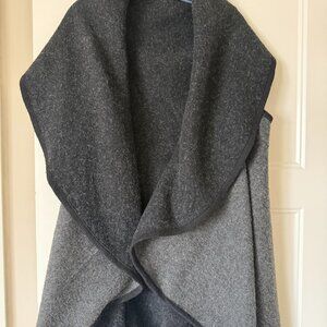 Anthropologie Reversible Gray Wool Cape